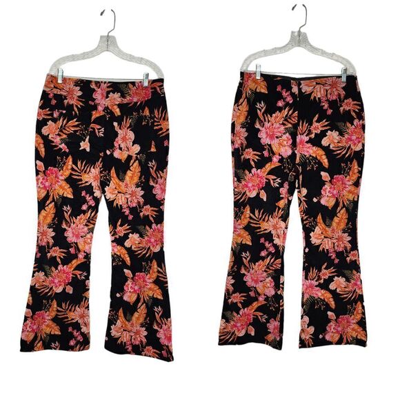 No Boundaries Floral Wide-Leg Corduroy Pull-On Jeans Juniors 15-17 - Picture 2 of 8